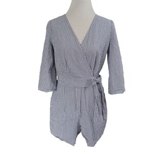 AMADI "MEAHAN" BY ANTHROPOLOGIE STRIPED ROMPER SIZE M